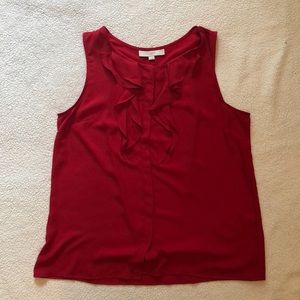 Red sleeveless Loft blouse